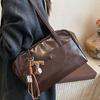 Large Capacity Retro Simple Underarm Bag Women's Soft Leather Casual Versatile Shoulder Bag Work Commuter Handbag