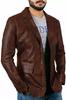 Leather New Men Blazer Brown Handmade Genuine Lambskin Formal Stylish Wear Soft Fit