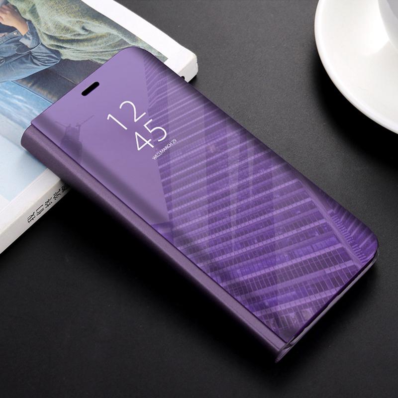 Умный зеркальный чехол для телефона с защитой от падения, магнитный флип из искусственной кожи для Samsung Huawei Honor Xiaomi Redmi iPhone OnePlus