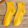 Solid Color Thin Harajuku Socks Spring Happy Women's Socks Cotton Colorful Kawaii Girls Fun Frill Riding Socks