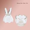 2 шт. Премиум стеклянная банка Мини Яйцо для хранения 2 упаковки/лот Пасхальный кролик Ухо Банка Маленькая Яйцо для хранения Прозрачная стеклянная чашка Ухо