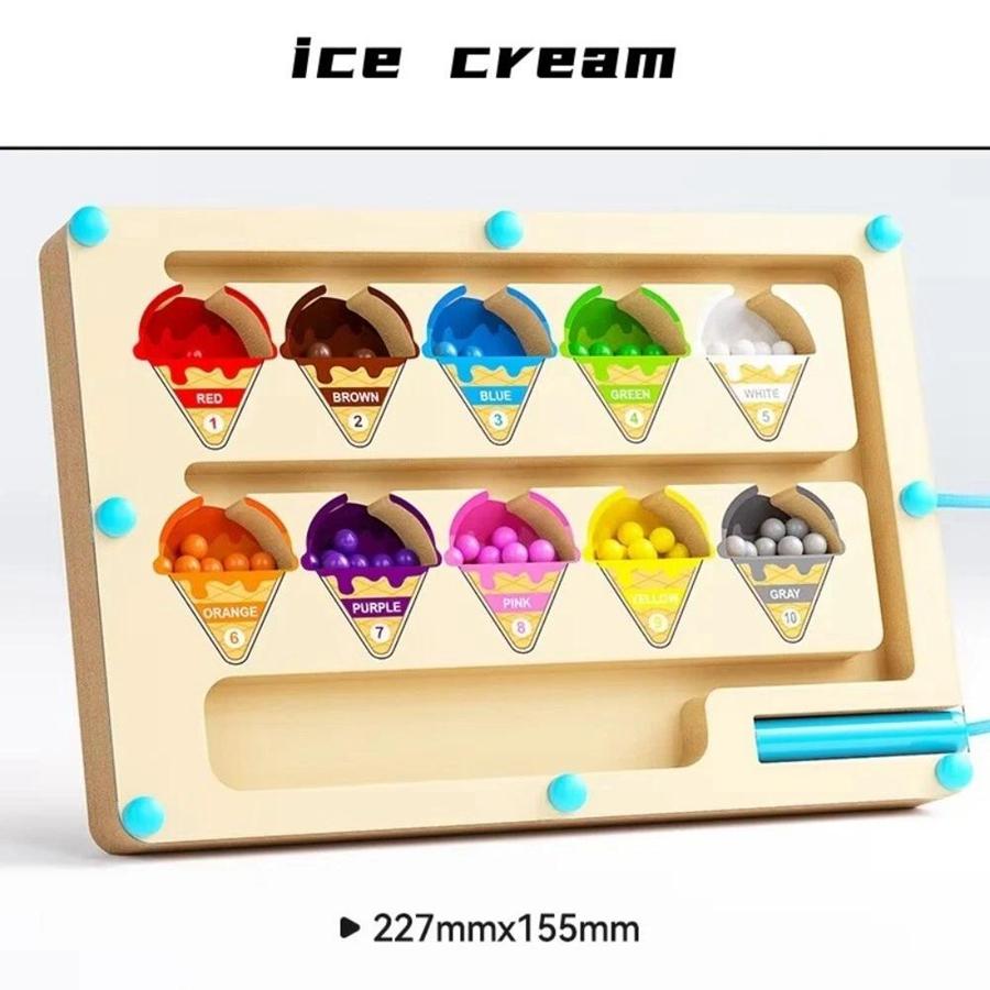 Wooden Bead Maze Toy for Kids – Colorful Wire Roller Coaster Game for Early Learning & Coordination