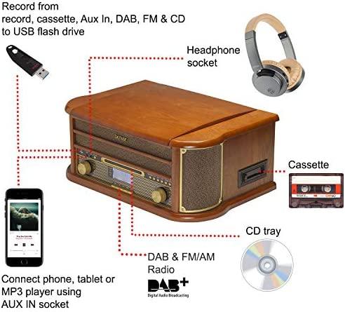 Denver MRD-51 Retro music system Turntable/DAB/Brown