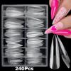 240Pcs XL Stiletto Nail Tips Clear Fake Nails Extra Long Stiletto Nail Full Cover Artificial Fingernail Extension Tool