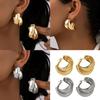 Circle Hoop Earrings Fashion Statement Jewelry Alloy Texture Trendy Ear Jewelry Suitable for Women and Girls Present