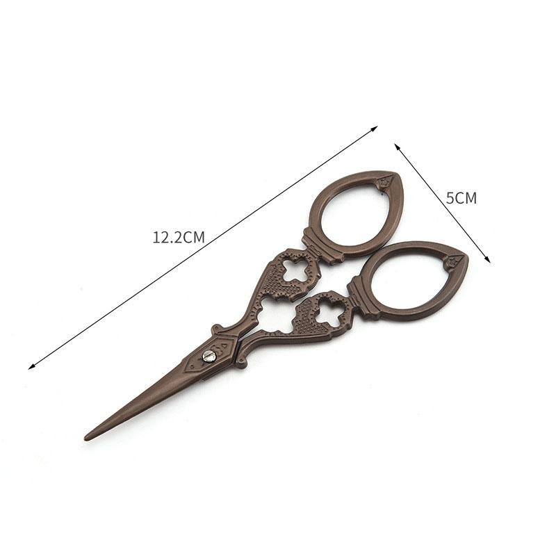 Gold-plated Embroidery Vintage Tailor Scissors Stainless Steel Mini Small Antique Pointed Mini Shears Clothing Cutting Tools