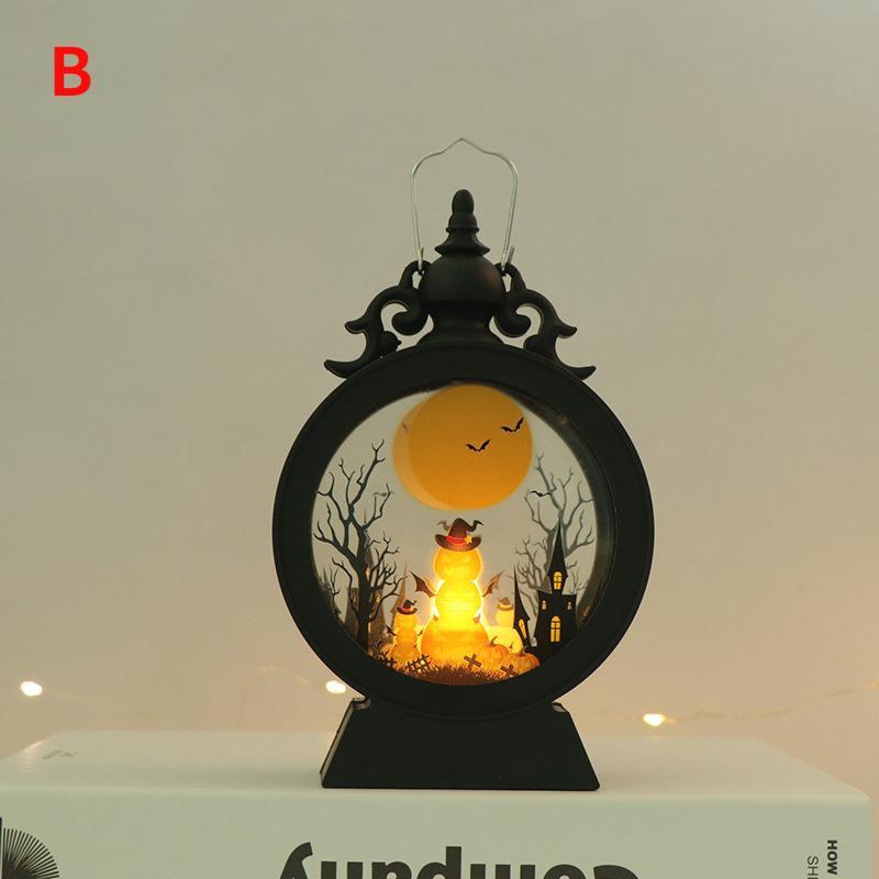2024 Хэллоуин Светодиодный подвесной фонарь-тыква Свет Лампа-призрак Свет свечи Ретро Вечеринка на Хэллоуин Дом Рождественское украшение
