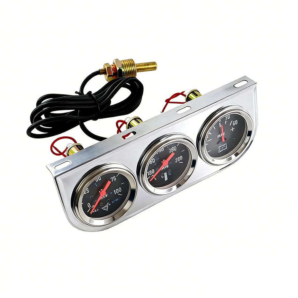 Triple Gauge Cluster For Saloon Cars Lorries Construction Machinery Motorcycles Three-in-one Instrument Cluster Accessories