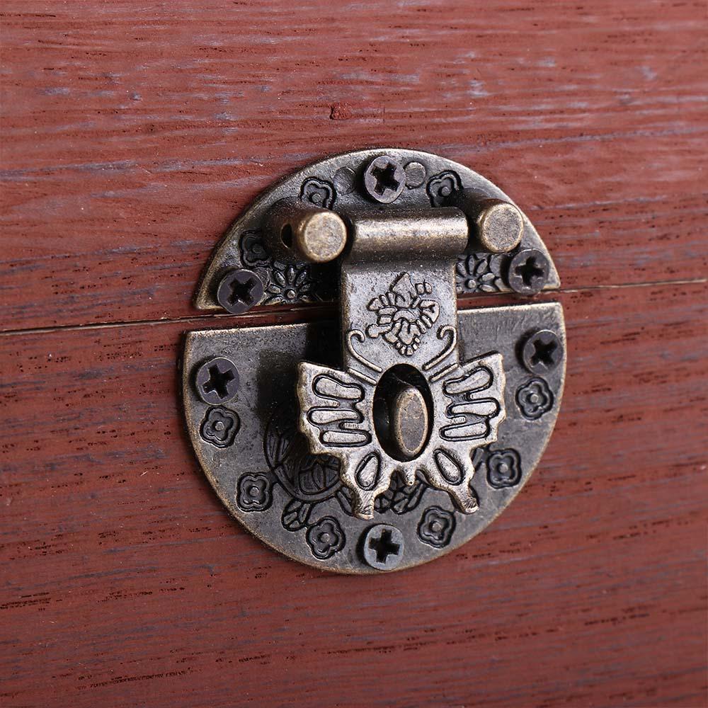1Pcs Wooden Decorative Creative With Lock Storage Box Treasure Box Coin Boxes Money Saving Box