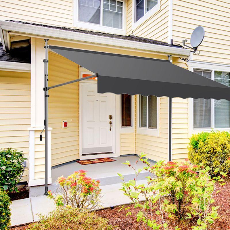 Greenseek Punch-Free Hand-Crank Folding Shop Awning
