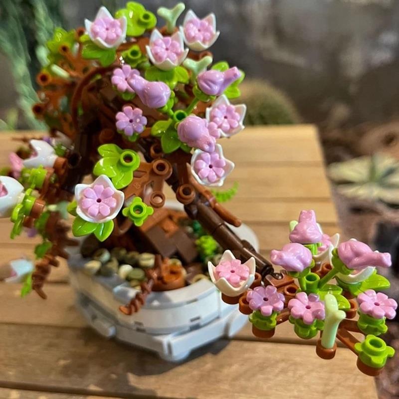 Klocki Konstrukcyjne Kwiaty Drzewko Bonsai Zestaw Kreatywny Roślina