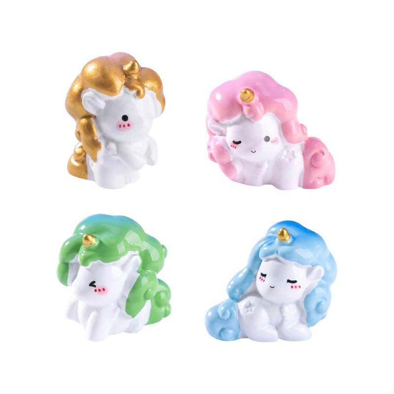 Unicorns Figurines Unicorns Decors Waterproof Toy Playsets Miniature Doll Garden Figurines Cake Toppers Parties Favor