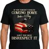 Risked Coming Home Under A Flag Veteran Graphic T-Shirt Casual Cotton Short Sleeve Tee Unisex