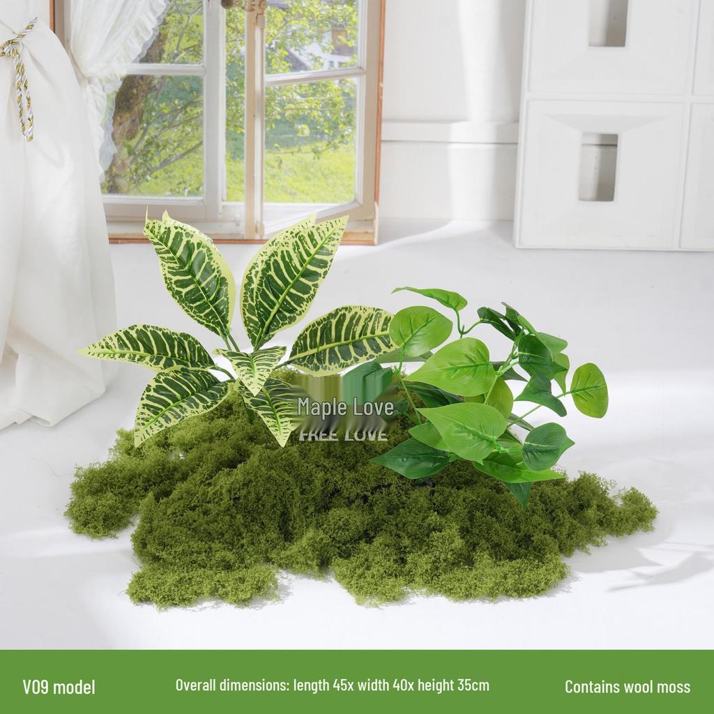 Luxury Faux Green Plant and Flower Decor - Indoor Moss and Grass Clusters for Elegant Landscaping.