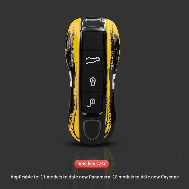 Для Porsche 718 Cayenne Panamera 911 Macan Чехол для ключа Чехол-обложка для ключа Taycan Cayman Boxster Корпус ключа Автомобильные аксессуары Защитный чехол