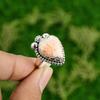 Pear Natural Scolecite Birthday Statement Sister Bezel Ring Jewelry 925 Silver