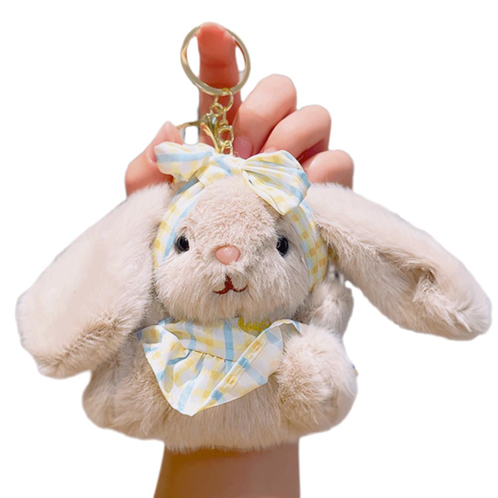 Bow Easter Stuffed Bunny Keychain Creative Rabbit Pendant Bag Charm Plush Toy Key Ring Companion