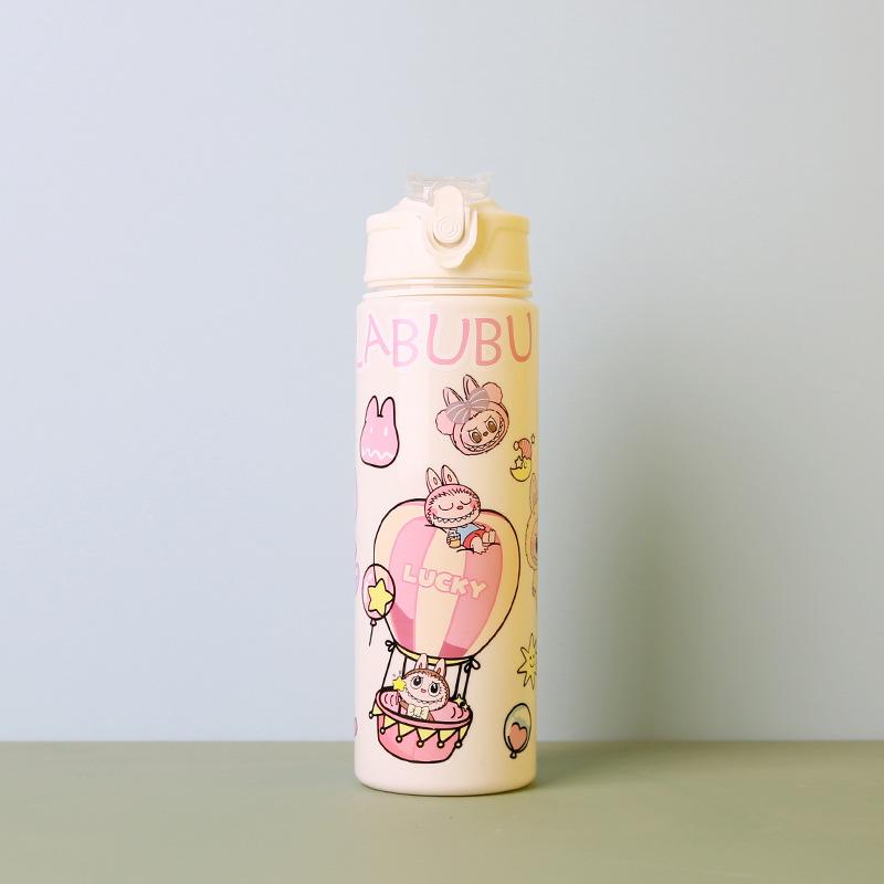 Cartoon 750ml Large-capacity Buckle Cup Water Cup High-value Direct Drinking Boys and Girls Water Cup