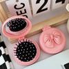 Cute Handheld Folding Massage Comb With Makeup Mirror Travel Portable Plastic Airbag Small Hair Brush Bow Tie Air Cushion Comb