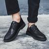 British Style Split Leather Men's Casual Business Lace Up Moccasin Shoes Comfortable Non Slip Fashion Black Dress Formal Casual Leather Shoes