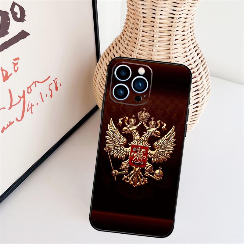 Флаг России национальный герб Чехол Для iPhone 11 12 13 14 16 15 Pro Max Mini X XS Max XR Plus Чехол Coque