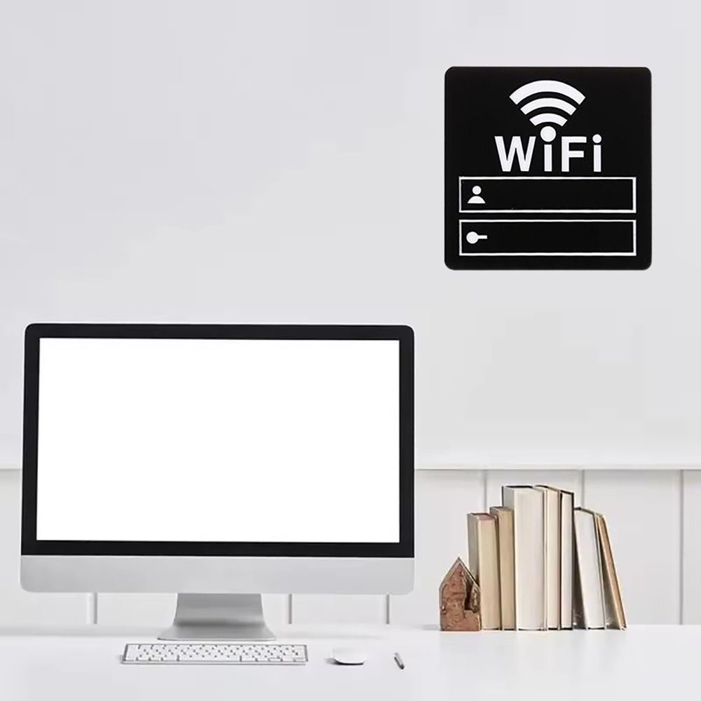 Self Adhesive WIFI Sign 3D Mirror Wall Stickers Wifi Notice Board Wall Sticker