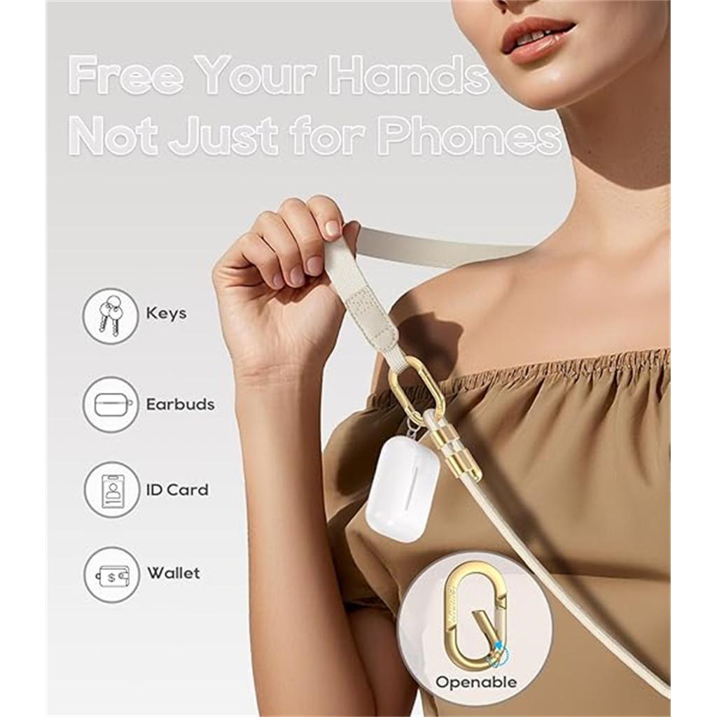 Ремешок для телефона через плечо с биркой для телефона, регулируемый ремешок для телефона, с удобным для кожи ремешком на шею и металлическим карабином