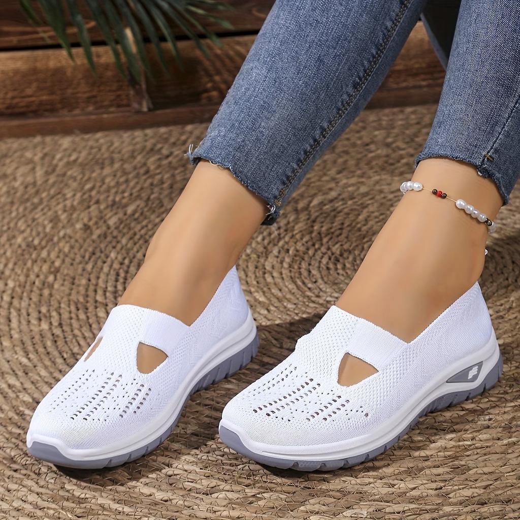 Дышащие Слипоны на Плоской Подошве Спортивные Туфли для Женщин, Легкая и Удобная Повседневная Обувь, Подходящая для Парков, Летнего Отдыха, Женская Обувь