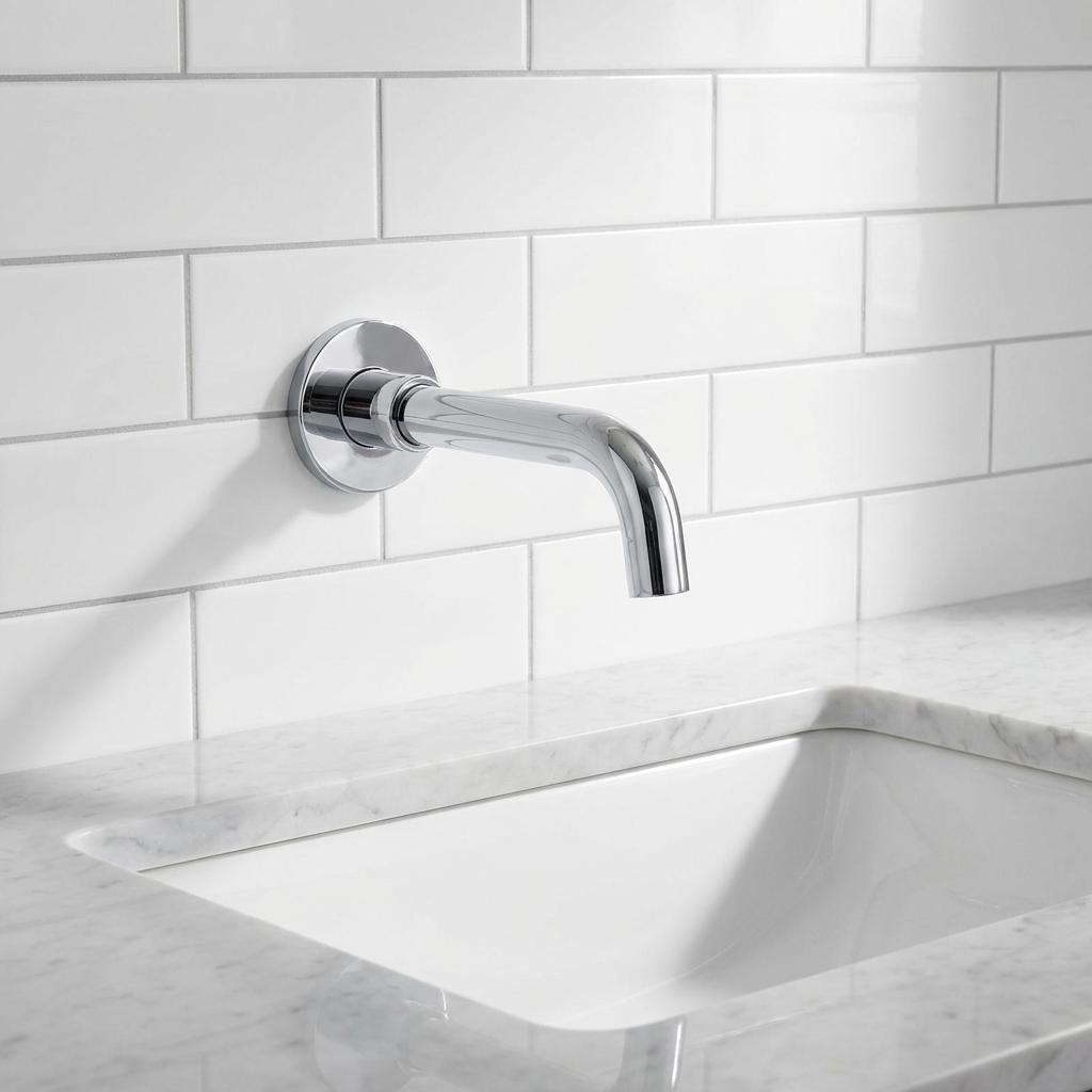Modern Brass 2-Hole Wall-Mounted Metered Bath Mixer Tap Single Handle Swivel Sink Spout Golden Bronze Finish Ceramic Valve