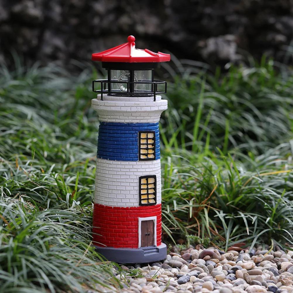 Lighthouse Shape Solar LED Light Garden Fence Yard Outdoor Decor Beacon Lamp Solar Led Light Outdoor Lighting Garden Decoration
