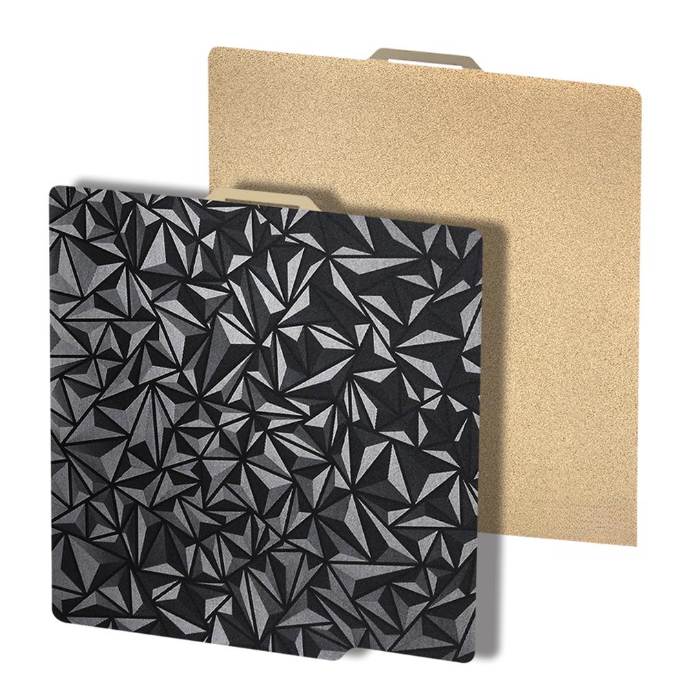 PEI Build Plate Sheet 257x257mm Spring Steel Plate Double-Sided PEI Powder PET Textured Flexible Hotbed Sticker Removable Build Surface Platform Ma