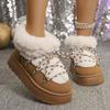 Fashion Snow Boots Women 2025 Winter New Padded Warm Cotton Shoes Thick Bottom Casual Shoes for Women Short Tube Lace-up Botines Mujer