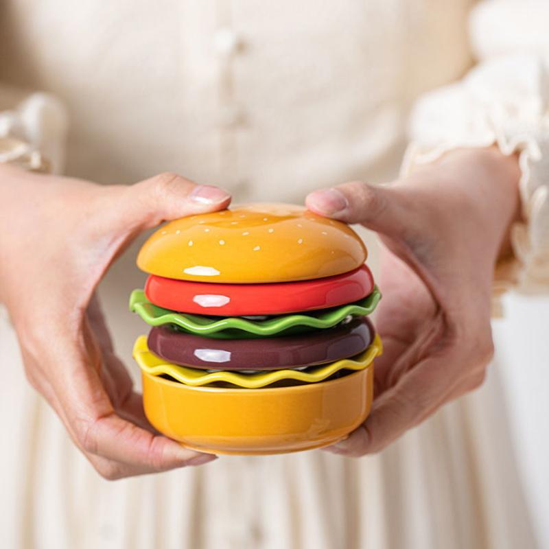 Блюдо для гамбургера Блюдо для приправ Набор из шести штук Блюдо для соуса Милая посуда Керамика Подглазурная роспись Блюдо для соевого соуса Бытовая сторона