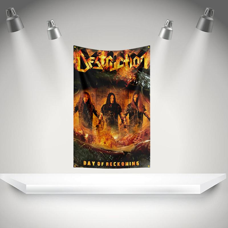 D-Destruction Flag Rock Music Band Banner HD Printing Tapestry Exhibition Music Band Fans Garage Decor