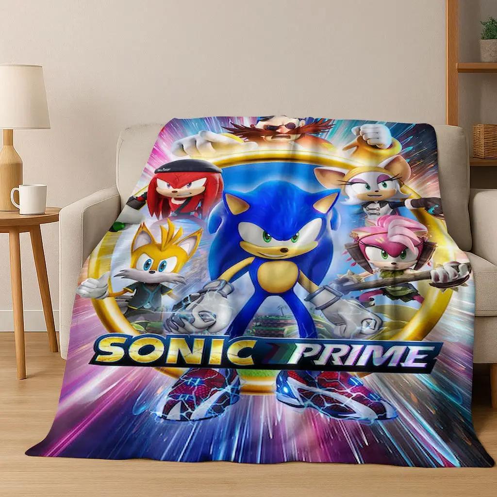 Классическое мультяшное фланелевое одеяло S-Sonic с изображением ежика, мягкое теплое плед-покрывало для кровати, спальни, комнаты, гостиной, путешествий, пикника, ребенка