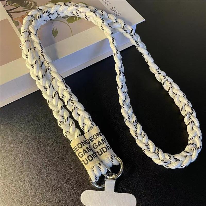 Woven Phone Lanyard Outdoor Mountaineering Mobile Phone Hanging Strap Anti Loss Lanyards Neck Strap for Girl Keychain Chain Rope