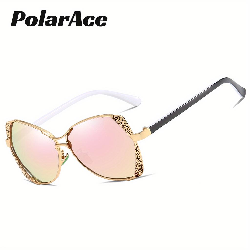 PolarAce Unisex Butterfly Frame Metal Polarized Fashion Driving Sunshade Sunglasses, UV400