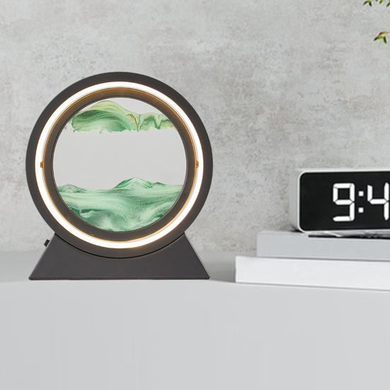 Yousheng Moving Sand Art Настольная лампа Quicksand Picture 3D Deep Sea Sandscape in Motion Flowing Sand Painting LED Light Home Office Desktop Decoration