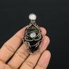 Bloodstone & Rainbow Moonstone 999 Copper Wire Wrapped Pendant Handmade Gemstone Jewelry, Gifts For Wife Brand New Pendant