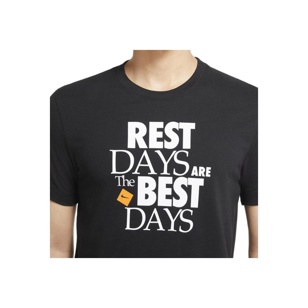 Nike Dri-Fit Logo Print Solid Crew Neck Short Sleeve T-Shirt Men Tops Black DR7582-010