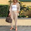 Women Casual Blouse and Pants Two Piece Trousers Suit Set