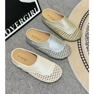 Летняя новинка 2025 года Удобные женские туфли с вырезами, повседневные и модные, с усиленными носками внутри