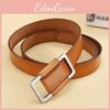 Vintage Leather Belt For Women With Alloy Buckle And Casual Style For Denim Pants Wear
