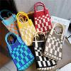 Mini Mobile Phone Bag Knitted Shoulder Messenger Bag Portable Hand Bag Women'S Niche Design Love Small Square Bag