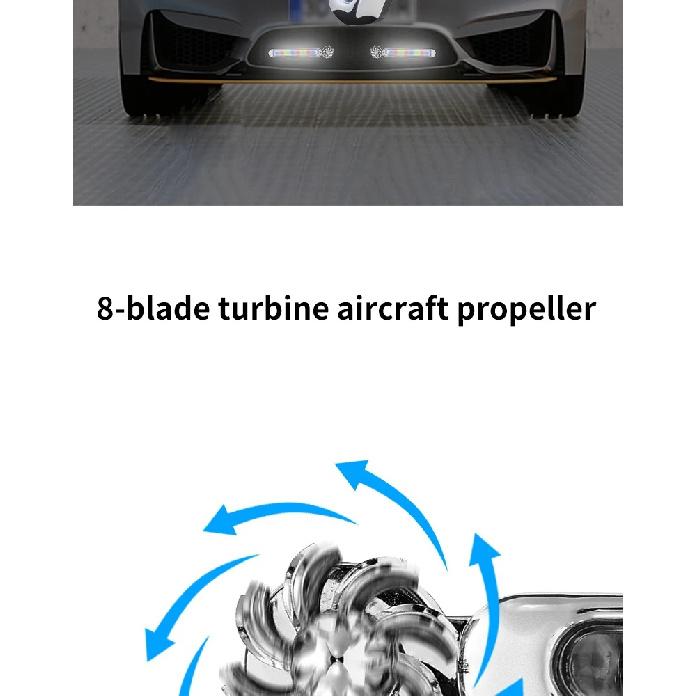 Wind powered daytime running lights, car grille warning flashing lights, car mounted LED wiring free decorative lights