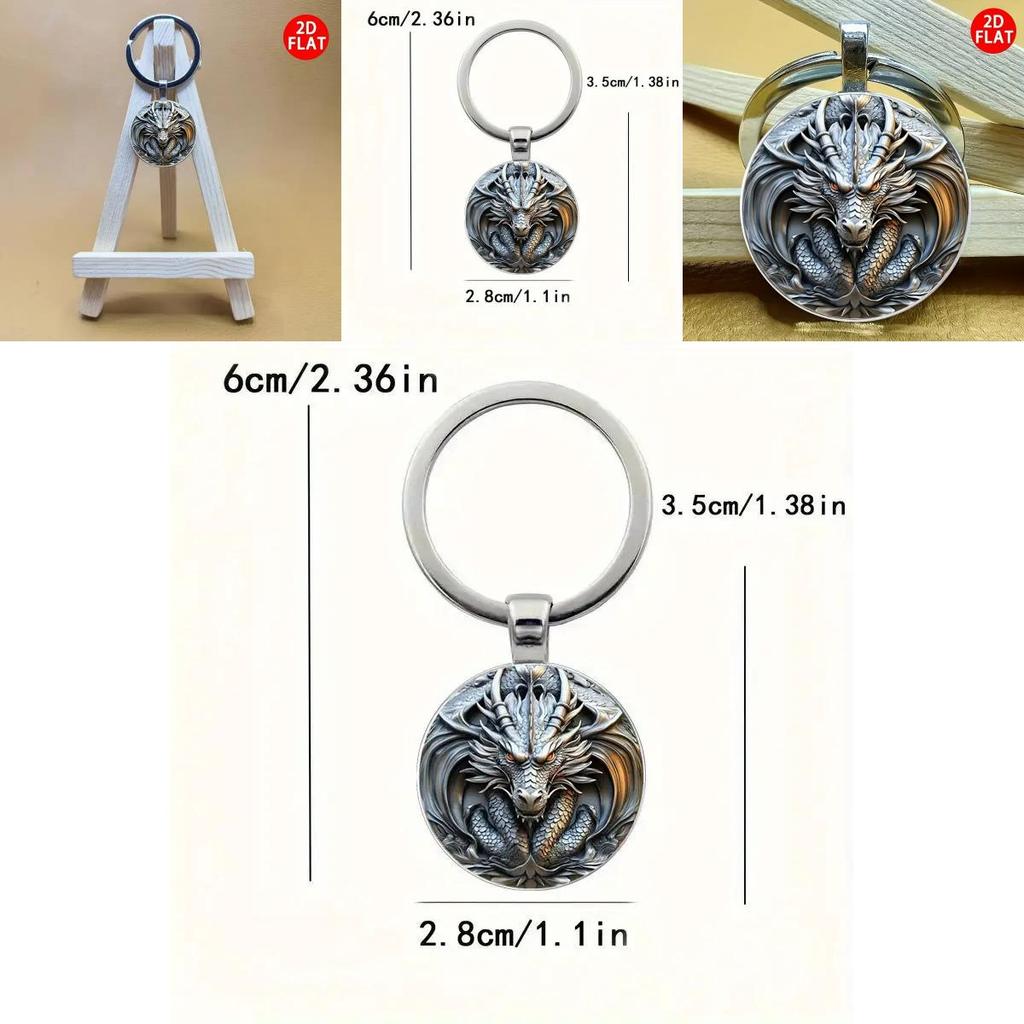 Мифический Брелок Голова Дракона Металлический Круглый Аксессуар Для Путешествий И Торжеств