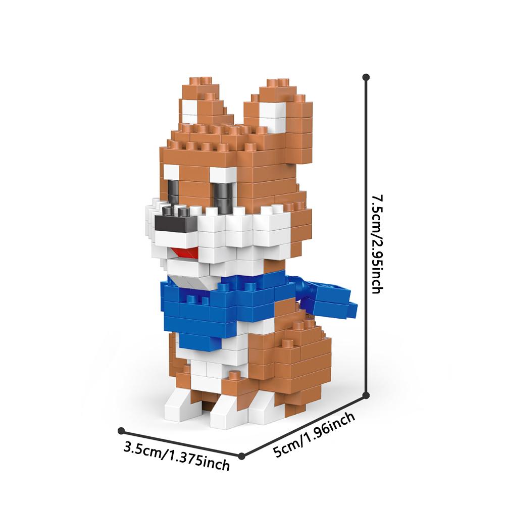 Knew Built Super Mini Dogs French Bulldog Building Blocks Toys Kit: Schnauzer Teddy Husky Adorable Desk Decorations Gift