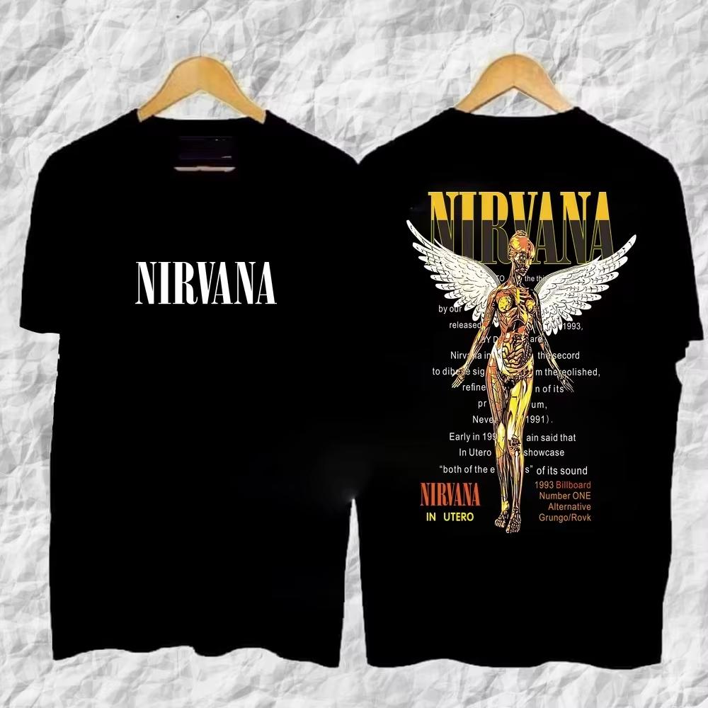 Рок-группа Nirvana 2026 Новый Расслабляющая Футболка Nevermind Тайский Курт Кубен Унисекс Мода Топ с коротким рукавом Футболка из чистого хлопка Рок-группа