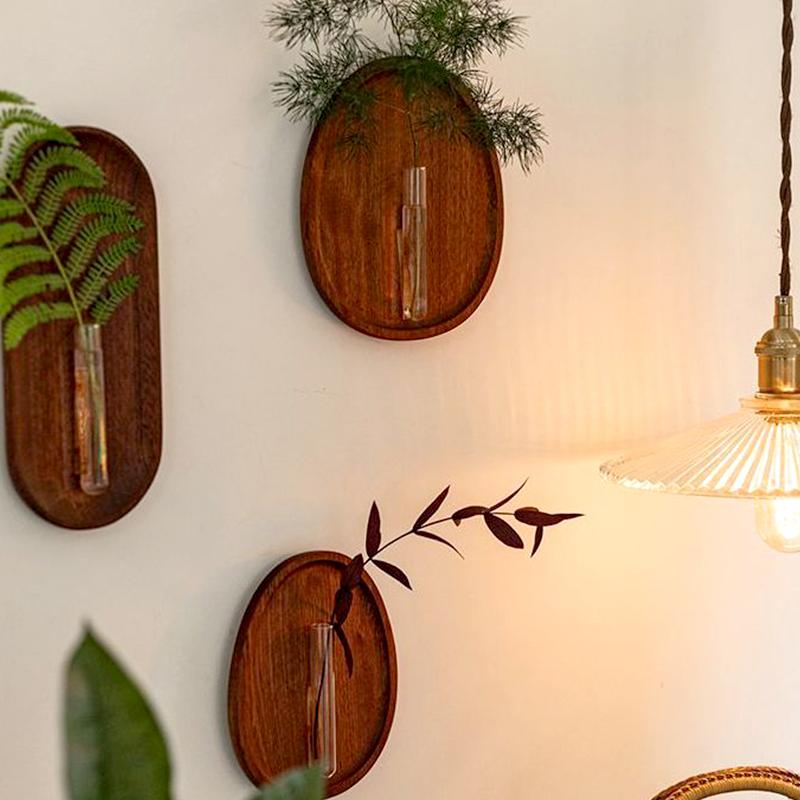 1 шт. Настенное украшение для спальни, твердая древесина, домашний декор, деревянные вазы, креативные, доступно несколько вариантов