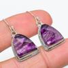 Серьги из чистого серебра 925 пробы с натуральным бразильским аметистом 1,50 дюйма I2D37